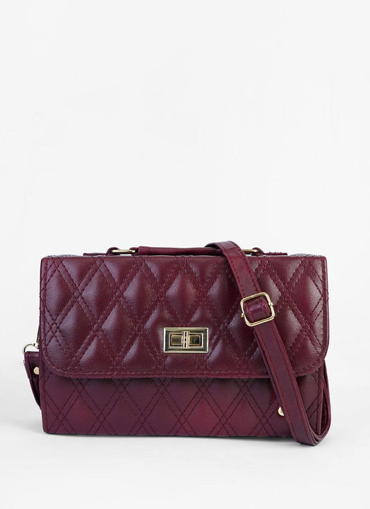 Elegant Quilted Burgundy H-AR-4 Maroon